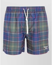 Barbour - Tartan Check Pattern Swim Shorts - Lyst