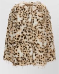Loulou de Saison - Faux Fur Animal-Print Collarless Coat - Lyst