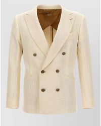 Maurizio Miri - Silk Blend Double-Breasted Blazer - Lyst
