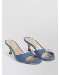 Casadei - Leather Mule Sandals Open Toe Kitten Heel - Lyst