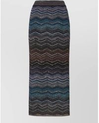 Missoni - Knit Midi Skirt Chevron Pattern - Lyst