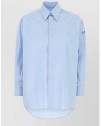 MM6 by Maison Margiela - Poplin Shirt Buttoned Cuffs Long Sleeves - Lyst