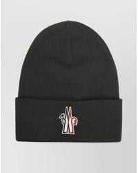 Moncler - Knitted Wool Hat Ribbed Cuff - Lyst