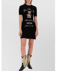 Moschino - Wool Knit Mini Dress - Lyst