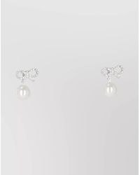 Self-Portrait - Crystal Bow Bead Earrings - Lyst