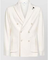 Lardini - Virgin Wool Double-Breasted Blazer - Lyst
