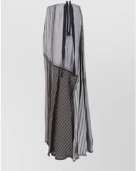 Maison Margiela - High Waist Striped Midi Skirt Sheer Overlay - Lyst