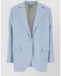 Agnona - Tailored Linen Blazer Long Sleeves Notch Lapel - Lyst
