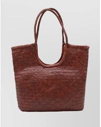 Dragon Diffusion Woven Texture Tote Bag With 2 Handles In Red Lyst