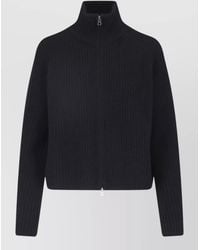Lisa Yang - Cropped High Neck Ribbed Long Sleeve Jacket - Lyst