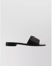Prada - Nappa Leather Open Toe Slippers - Lyst