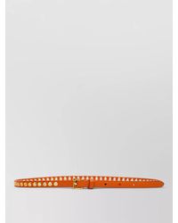Prada - Skinny Eyelet Leather Belt Adjustable Length - Lyst