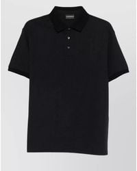 Emporio Armani - Textured Cotton Polo Shirt - Lyst