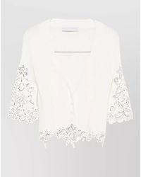 Ermanno Scervino - Cotton V-Neck Embroidered Cardigan - Lyst