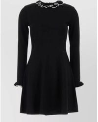 Valentino Garavani - Viscose Blend Mini Dress Long Sleeves - Lyst