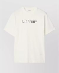 Burberry - Cotton T Shirt Featuring Front Logo Print - Lyst