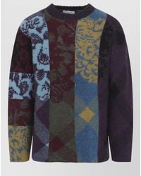 Dries Van Noten - Wool Alpaca Patchwork Jacquard Knit Relaxed-Fit Sweater - Lyst
