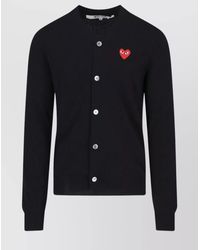 COMME DES GARÇONS PLAY - Wool Crewneck Cardigan - Lyst