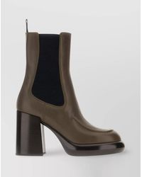 Burberry - Mud Leather Ankle Boots - Lyst