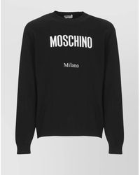 Moschino - Cashmere Blend Logo Print Crewneck Sweater - Lyst