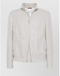 Brunello Cucinelli - Linen Blend Jacket Resistant To Water - Lyst