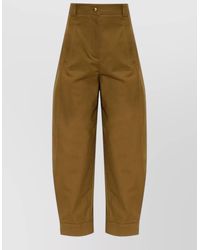 Max Mara - High Waist Cuffed Hem Nylon Silk Pants - Lyst