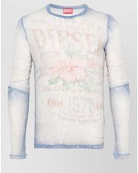 DIESEL - Semi-Sheer Long-Sleeve Top - Lyst