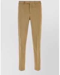 PT Torino - Stretch Cotton Tailored Trousers Belt Loops Pockets - Lyst