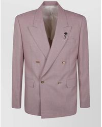 Lardini - Structured Double-Breasted Jacket Button Detailing - Lyst