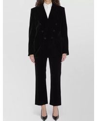 Saint Laurent - Velvet Double-Breasted Blazer - Lyst