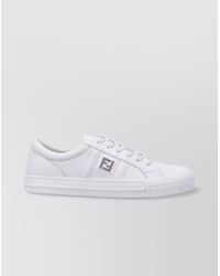 Fendi - Leather Domino Low-Top Sneakers - Lyst