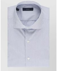 Fay - Striped Cotton Shirt Straight Cut Buttoned Cuffs - Lyst