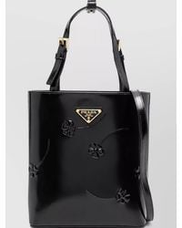 Prada - Triangle Leather Clutch Bag - Lyst