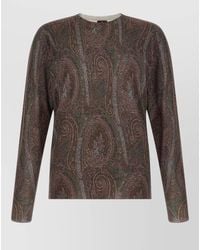 Etro - Paisley Crew Neck Sweater Long Sleeves - Lyst