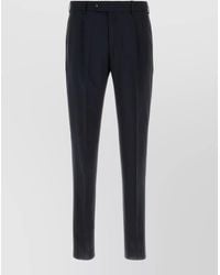 PT Torino - Wool Tailored Trousers Belt Loops Tapered Leg - Lyst