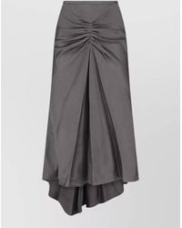 Victoria Beckham - Midi Skirt Knee Length Asymmetric Hem Ruched - Lyst