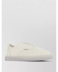 Bottega Veneta - Serena Lace Up Leather Sneakers Woven - Lyst