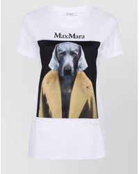 Max Mara Mm Dog Cotton T-shirt in Black | Lyst Max Mara Mm Dog Cotton T-shirt in Black | Lyst