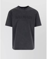 Balmain - Cotton Logo Embroidered Regular Fit T-Shirt - Lyst
