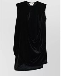 Comme des Garçons - Cotton Sleeveless Draped Asymmetric-Hem Dress - Lyst