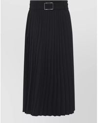 Sportmax - Wool Low-Rise Pleated Midi Skirt - Lyst