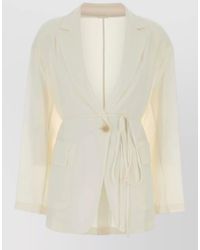Brunello Cucinelli - Silk Blazer Tailored Waist Tie Detail - Lyst
