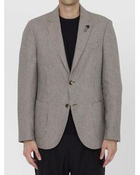 Lardini - Houndstooth Single-Breasted Blazer - Lyst