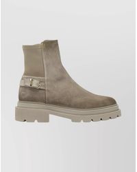 Santoni - Suede Leather Ankle Boots - Lyst