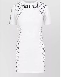 Marine Serre - Ribbed Knit Fitted Midi Dress - Lyst