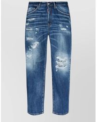 DSquared² - Distressed Straight-Leg Denim Jeans - Lyst