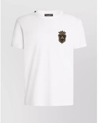 Dolce & Gabbana - Ribbed Cotton Short-Sleeve T-Shirt - Lyst