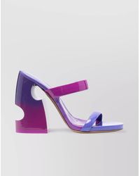 Off-White c/o Virgil Abloh - Leather Block Heel Sandals With Open Toe - Lyst