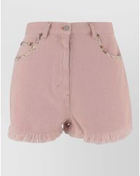 Valentino Garavani - Mid Rise Denim Shorts Embroidered Pockets - Lyst