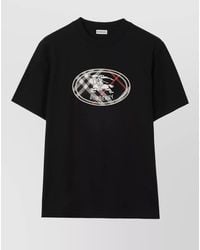 Burberry - Cotton Relaxed-Fit Logo-Embroidered T-Shirt - Lyst